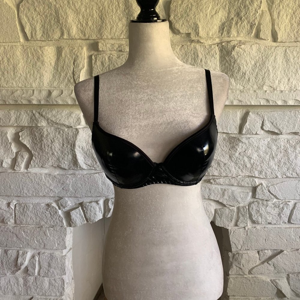 Black PVC Bra